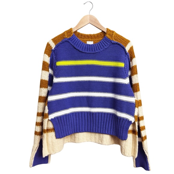 Anthropologie Maeve Crafted Mixed Stripe Sweater - Picture 2 of 7